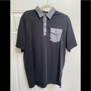 Travis Mathew black polo with pocket large